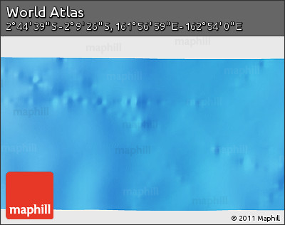 Shaded Relief 3D Map of the Area around 2° 27' 3" S, 162° 25' 30" E