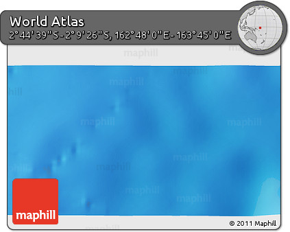 Shaded Relief 3D Map of the Area around 2° 27' 3" S, 163° 16' 30" E