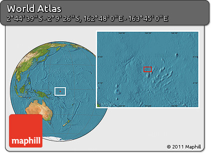 Satellite Location Map of the Area around 2° 27' 3" S, 163° 16' 30" E