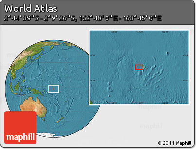Satellite Location Map of the Area around 2° 27' 3" S, 163° 16' 30" E