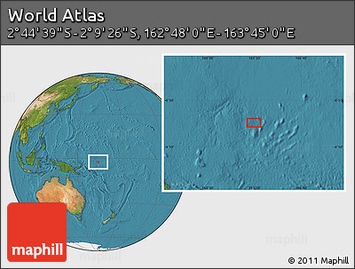 Satellite Location Map of the Area around 2° 27' 3" S, 163° 16' 30" E