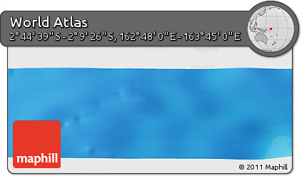 Shaded Relief Panoramic Map of the Area around 2° 27' 3" S, 163° 16' 30" E
