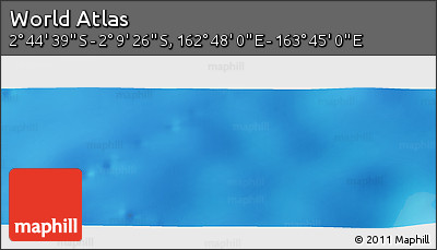 Shaded Relief Panoramic Map of the Area around 2° 27' 3" S, 163° 16' 30" E