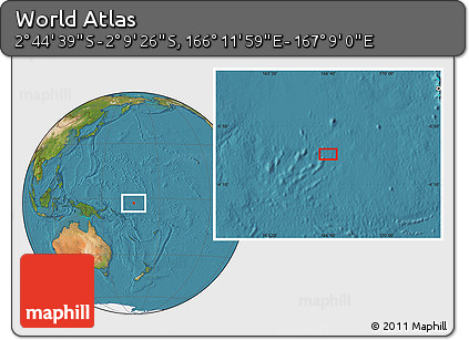 Satellite Location Map of the Area around 2° 27' 3" S, 166° 40' 30" E