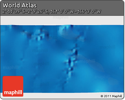 Shaded Relief 3D Map of the Area around 2° 27' 3" S, 166° 31' 30" W