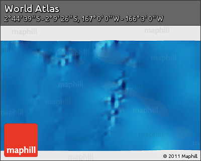 Shaded Relief 3D Map of the Area around 2° 27' 3" S, 166° 31' 30" W