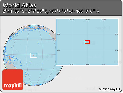 Gray Location Map of the Area around 2° 27' 3" S, 166° 31' 30" W