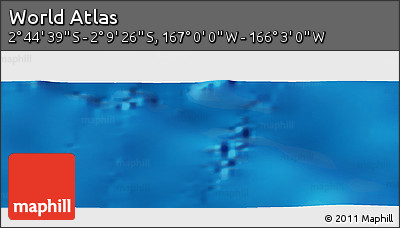Physical Panoramic Map of the Area around 2° 27' 3" S, 166° 31' 30" W