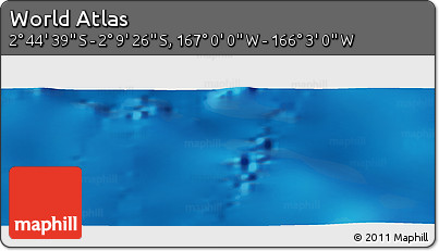 Physical Panoramic Map of the Area around 2° 27' 3" S, 166° 31' 30" W