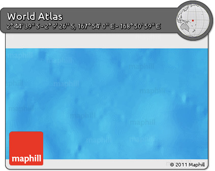 Shaded Relief 3D Map of the Area around 2° 27' 3" S, 168° 22' 30" E