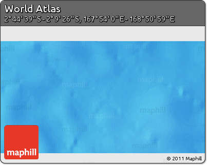 Shaded Relief 3D Map of the Area around 2° 27' 3" S, 168° 22' 30" E