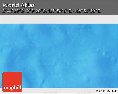 Shaded Relief 3D Map of the Area around 2° 27' 3" S, 168° 22' 30" E