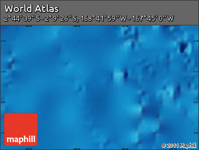 Physical Map of the Area around 2° 27' 3" S, 168° 13' 29" W