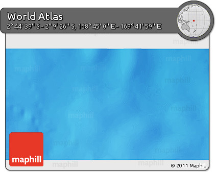 Shaded Relief 3D Map of the Area around 2° 27' 3" S, 169° 13' 29" E