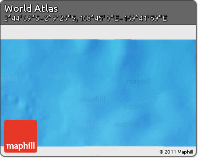Shaded Relief 3D Map of the Area around 2° 27' 3" S, 169° 13' 29" E