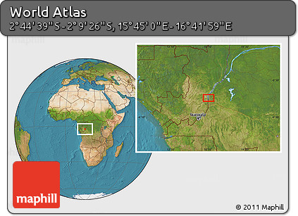 Satellite Location Map of the Area around 2° 27' 3" S, 16° 13' 30" E