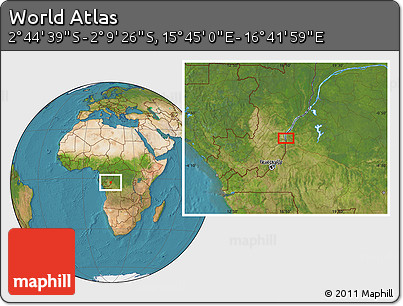 Satellite Location Map of the Area around 2° 27' 3" S, 16° 13' 30" E