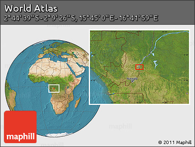 Satellite Location Map of the Area around 2° 27' 3" S, 16° 13' 30" E