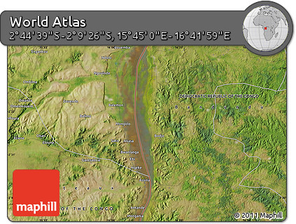 Satellite Map of the Area around 2° 27' 3" S, 16° 13' 30" E