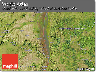 Satellite Map of the Area around 2° 27' 3" S, 16° 13' 30" E