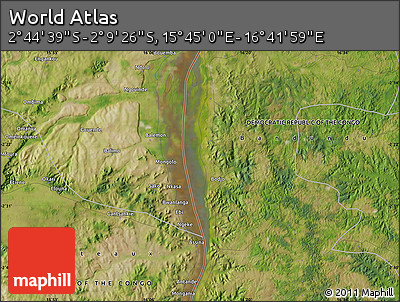 Satellite Map of the Area around 2° 27' 3" S, 16° 13' 30" E