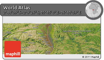 Satellite Panoramic Map of the Area around 2° 27' 3" S, 16° 13' 30" E