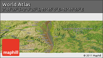 Satellite Panoramic Map of the Area around 2° 27' 3" S, 16° 13' 30" E