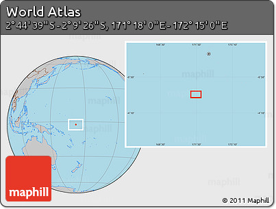 Gray Location Map of the Area around 2° 27' 3" S, 171° 46' 30" E