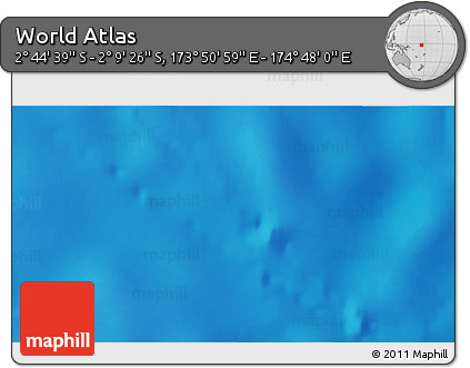 Physical 3D Map of the Area around 2° 27' 3" S, 174° 19' 29" E