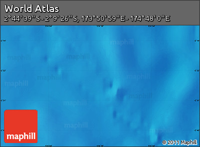 Physical Map of the Area around 2° 27' 3" S, 174° 19' 29" E