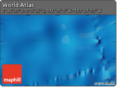 Shaded Relief Map of the Area around 2° 27' 3" S, 174° 10' 30" W