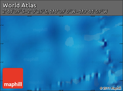 Shaded Relief Map of the Area around 2° 27' 3" S, 174° 10' 30" W