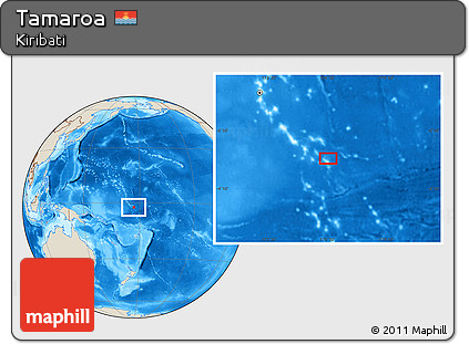 Shaded Relief Location Map of Tamaroa