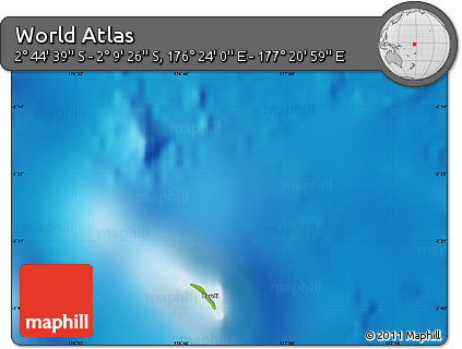 Physical Map of the Area around 2° 27' 3" S, 176° 52' 30" E