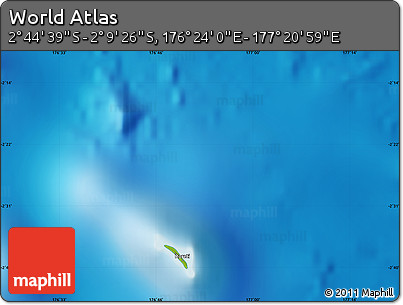 Physical Map of the Area around 2° 27' 3" S, 176° 52' 30" E