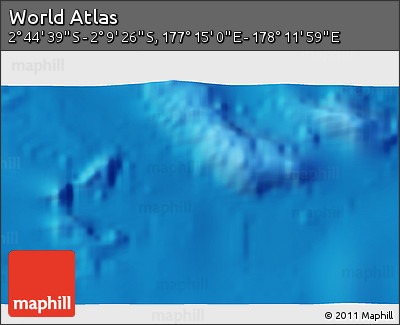 Shaded Relief 3D Map of the Area around 2° 27' 3" S, 177° 43' 29" E