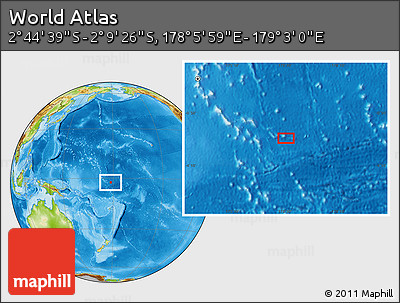 Physical Location Map of the Area around 2° 27' 3" S, 178° 34' 29" E