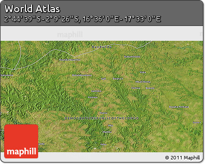 Satellite 3D Map of the Area around 2° 27' 3" S, 17° 4' 30" E