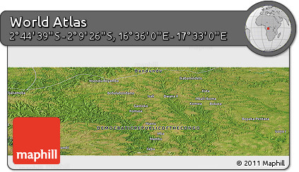 Satellite Panoramic Map of the Area around 2° 27' 3" S, 17° 4' 30" E