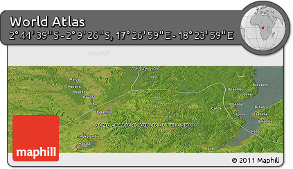 Satellite Panoramic Map of the Area around 2° 27' 3" S, 17° 55' 29" E