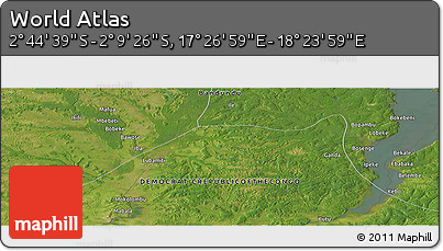 Satellite Panoramic Map of the Area around 2° 27' 3" S, 17° 55' 29" E