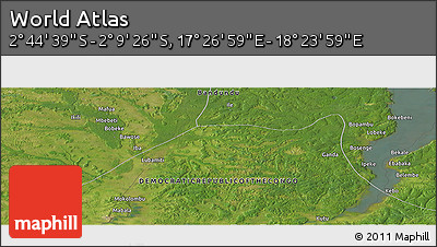 Satellite Panoramic Map of the Area around 2° 27' 3" S, 17° 55' 29" E