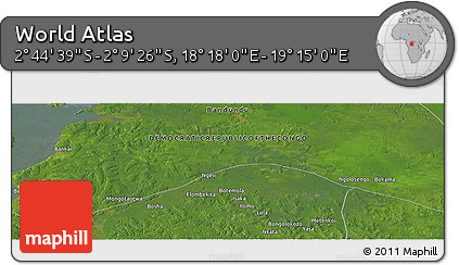 Satellite Panoramic Map of the Area around 2° 27' 3" S, 18° 46' 29" E