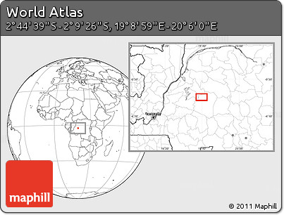 Blank Location Map of the Area around 2° 27' 3" S, 19° 37' 30" E