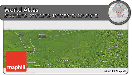 Satellite Panoramic Map of the Area around 2° 27' 3" S, 19° 37' 30" E