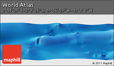 Physical Panoramic Map of the Area around 2° 27' 3" S, 19° 28' 30" W