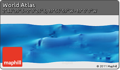 Physical Panoramic Map of the Area around 2° 27' 3" S, 19° 28' 30" W