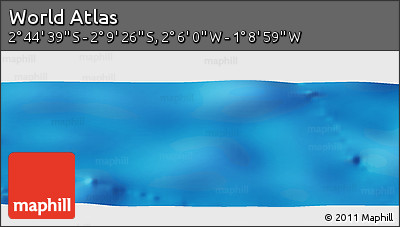 Physical Panoramic Map of the Area around 2° 27' 3" S, 1° 37' 30" W