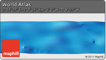 Physical Panoramic Map of the Area around 2° 27' 3" S, 1° 37' 30" W
