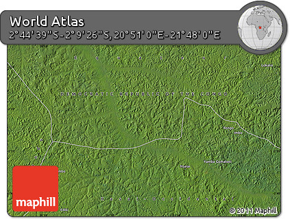 Satellite Map of the Area around 2° 27' 3" S, 21° 19' 30" E